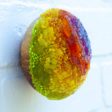 Midi Puff in Olive Wood Frame | Rainbow