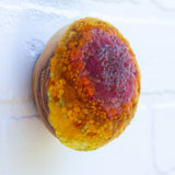 Midi Puff in Olive Wood Frame | Tropical Rainbow