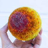 Midi Puff in Olive Wood Frame | Tropical Rainbow