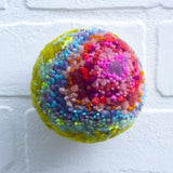 Midi Puff in Olive Wood Frame | Hibiscus