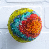 Midi Puff in Olive Wood Frame | Orange + Green