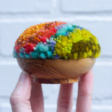 Midi Puff in Olive Wood Frame | Orange + Green