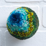 Midi Puff in Olive Wood Frame | Blue + Green