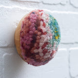 Midi Puff in Olive Wood Frame | Green + Mauve