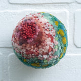 Midi Puff in Olive Wood Frame | Mauve + Green