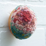 Midi Puff in Olive Wood Frame | Mauve + Green