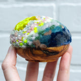 Midi Puff in Olive Wood Frame | Neon Pop