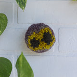 Mini Puff | Fiber Sculpture in Wood Frame - Purple, Green and Chartreuse