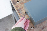 Puff Sculpture in Vintage Safe Deposit Box | Cool Ombre