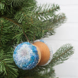 Double Mini Puff Ornament | Blue + White