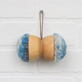 Double Mini Puff Ornament | Blue + White