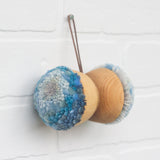 Double Mini Puff Ornament | Blue + White
