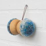 Double Mini Puff Ornament | Blue + White
