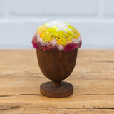 Mini Puff in Vintage Teak Egg Cup | Firelight