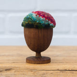 Mini Puff in Vintage Teak Egg Cup | Berry + Greens