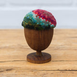 Mini Puff in Vintage Teak Egg Cup | Berry + Greens
