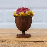 Mini Puff in Vintage Teak Egg Cup | Berry + Mustard