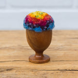 Mini Puff in Vintage Teak Egg Cup | Rainbow