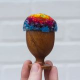 Mini Puff in Vintage Teak Egg Cup | Rainbow