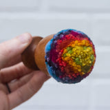 Mini Puff in Vintage Teak Egg Cup | Rainbow
