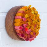Felted Puff in Vintage Frame | Warm Ombre