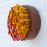 Felted Puff in Vintage Frame | Warm Ombre
