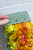 Puff Sculpture in Vintage Safe Deposit Box | Vertical Rainbow
