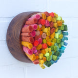 Felted Puff in Vintage Frame | Rainbow (1)