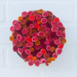Felted Puff in Vintage Frame | Guava