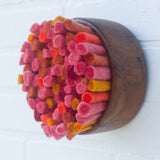 Felted Puff in Vintage Frame | Guava