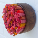 Felted Puff in Vintage Frame | Guava