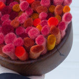 Felted Puff in Vintage Frame | Guava