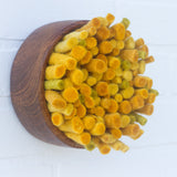 Felted Puff in Vintage Frame | Mustard
