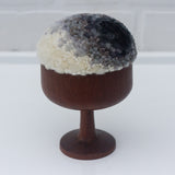 "Float" Puff in Vintage Teak Coupe | Black + White