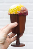 "Float" Puff in Vintage Teak Frame | Firelight