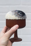 "Float" Puff in Vintage Teak Coupe | Black + White
