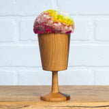 "Float" Puff in Vintage Teak Frame | Firelight