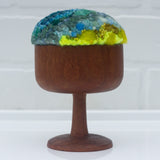 "Float" Puff in Vintage Teak Coupe | Blue + Neon