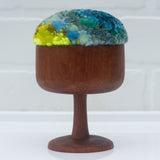 "Float" Puff in Vintage Teak Coupe | Blue + Neon