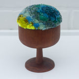 "Float" Puff in Vintage Teak Coupe | Blue + Neon