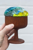 "Float" Puff in Vintage Teak Coupe | Blue + Neon