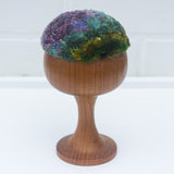 "Float" Puff in Vintage Teak Coupe | Purple + Green