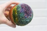 "Float" Puff in Vintage Teak Coupe | Purple + Green