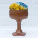 "Float" Puff in Vintage Teak Coupe | Blue + Mustard