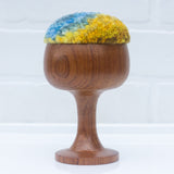 "Float" Puff in Vintage Teak Coupe | Blue + Mustard