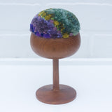 "Float" Puff in Vintage Teak Coupe | Green + Purple