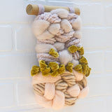 Small Woven Wall Hanging | Peach, Blush, Golden Velvet