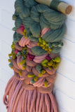 Green + Pink Woven Wall Hanging
