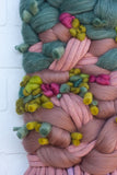 Green + Pink Woven Wall Hanging