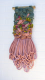 Green + Pink Woven Wall Hanging